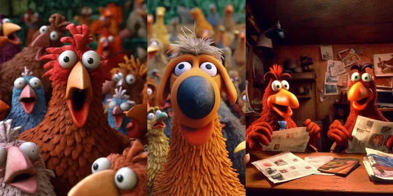 Cartoon Images In Chicken Run Style generated by undefined