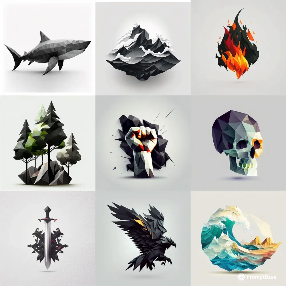 Low Poly HD Logos & Icons