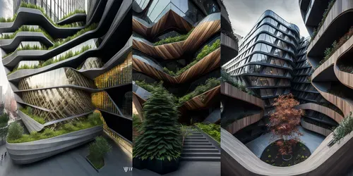 Contemporary Architectures generated by midjourney