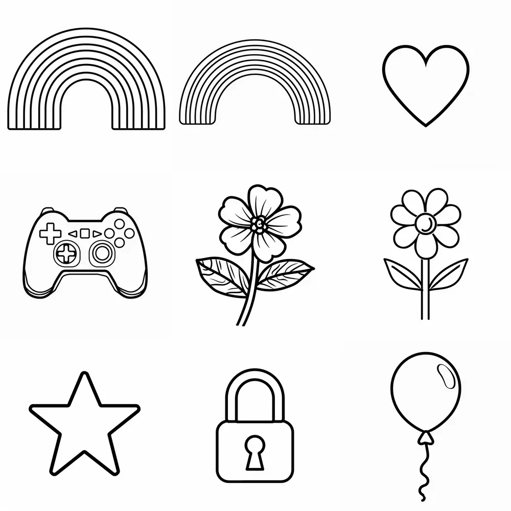 Simple Line Drawing Icons
