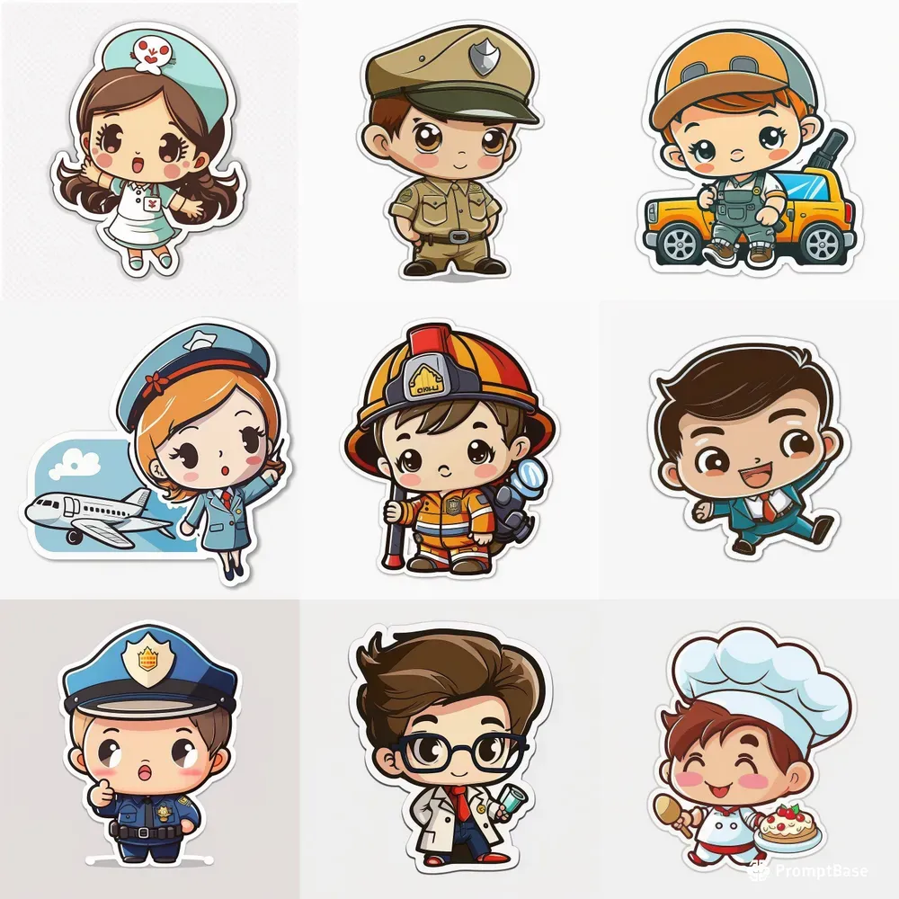 Stickers Babies With Professions