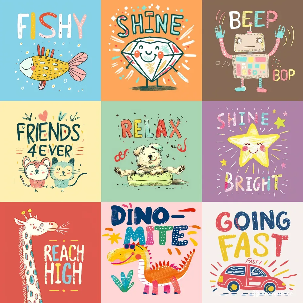 Pastel Kids Posters With Text