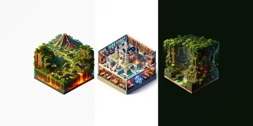 3D Isometric Game Blocks generated by dalle