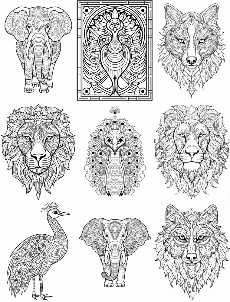 Animal Mandala Coloring Pages