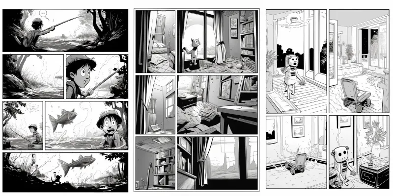 Comic Book Pages Black And White generated by undefined