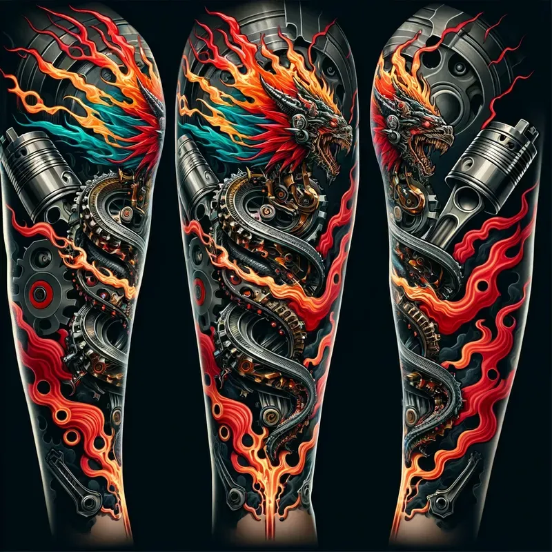 Biomechancial Sleeve Tattoo Muse