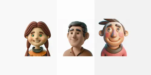 Cute 3D Clay People generated by dalle