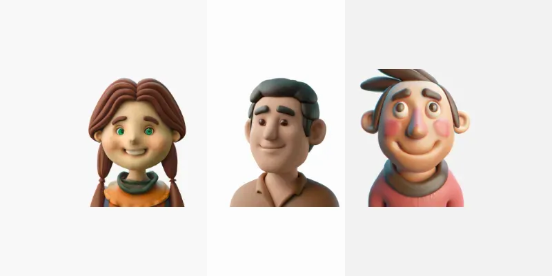Cute 3D Clay People generated by undefined