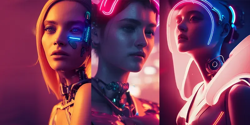 Cyberpunk Half Cyborg Beauties generated by undefined