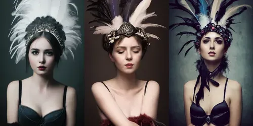Feather Headdress Woman generated by midjourney