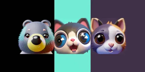 Cute Animals In A 3d Render generated by dalle