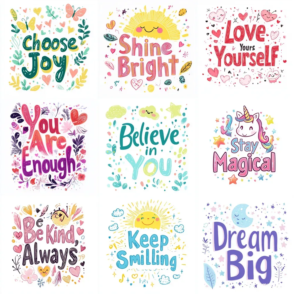 Cheerful Kawaii Typographies
