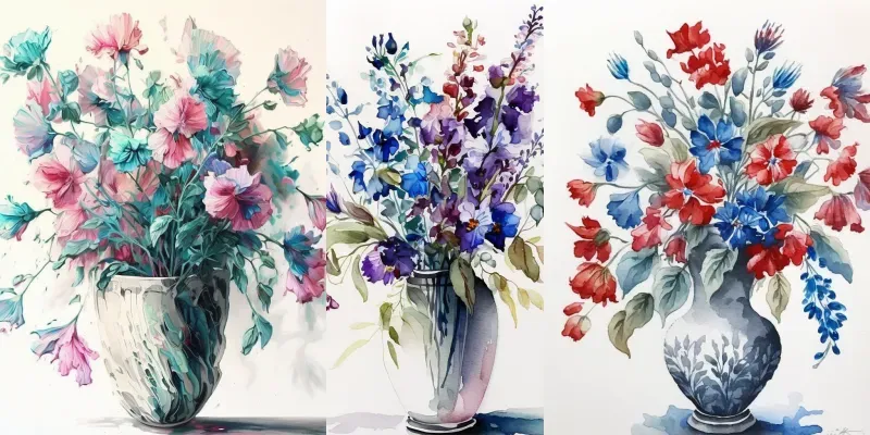 Botanical Watercolor Drawings generated by undefined