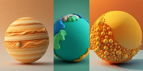 Clay Planets generated by midjourney
