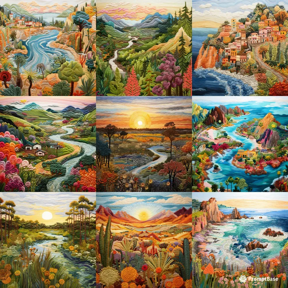 Embroidery Landscapes Embroidered Crafts