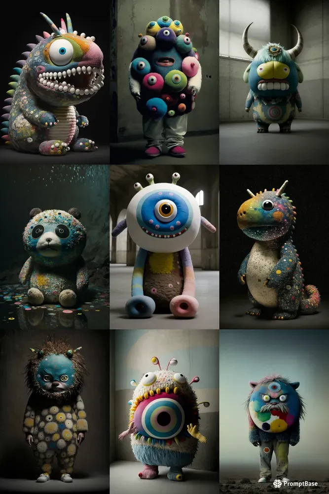 Furry Monsters Pop-art