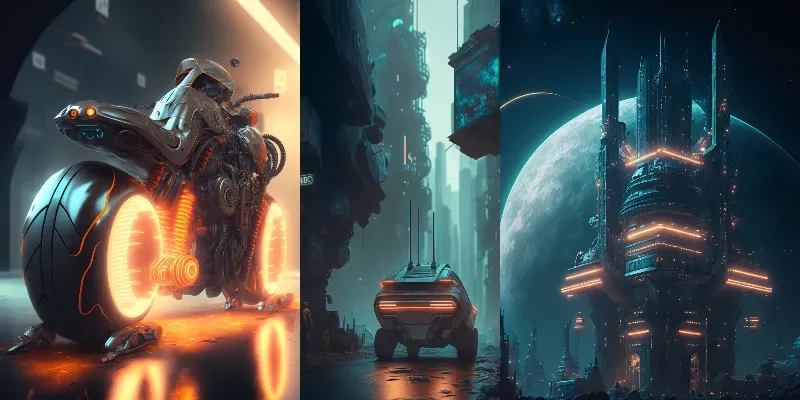 Futuristic Sci-fi 3D Renders generated by undefined