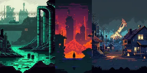 Pixel Art Landscapes generated by midjourney