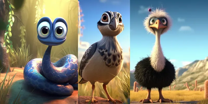 Pixar Style Animals generated by undefined