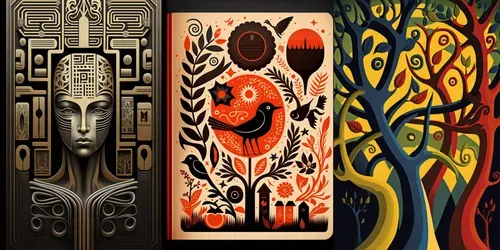 Folksy Style Book Covers generated by midjourney