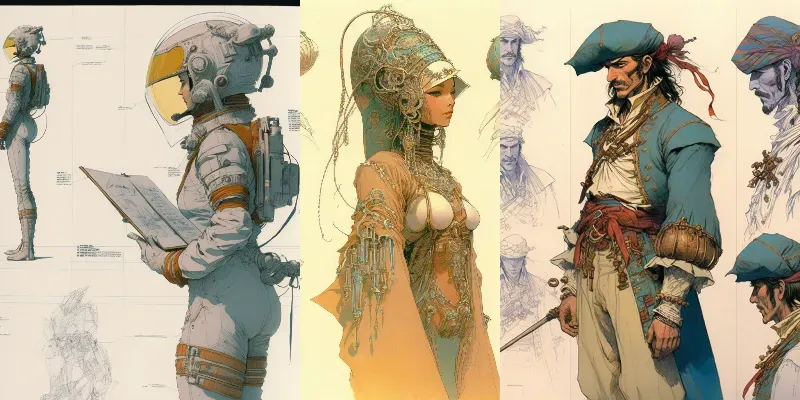 Costume Design Sketches generated by undefined