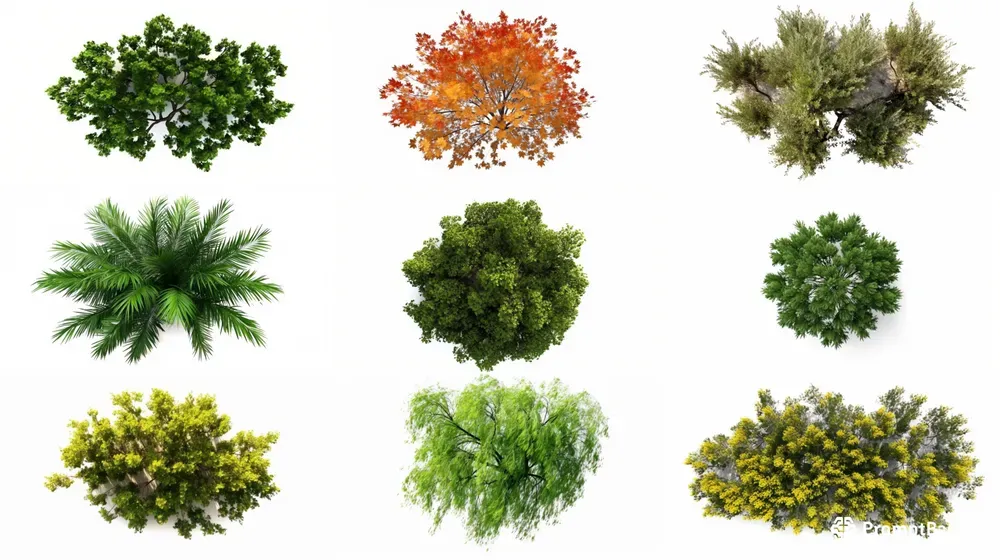 Cutout Top View Trees