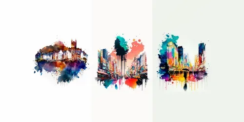 Beautiful Watercolor Landscapes generated by midjourney