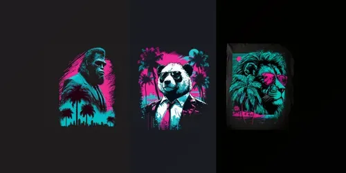 Miami Vice Animals generated by midjourney