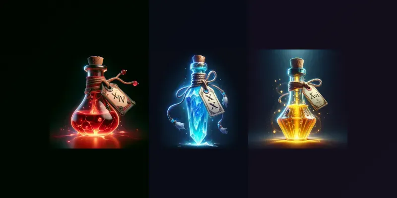 Magic Potions With Paper Tags generated by undefined