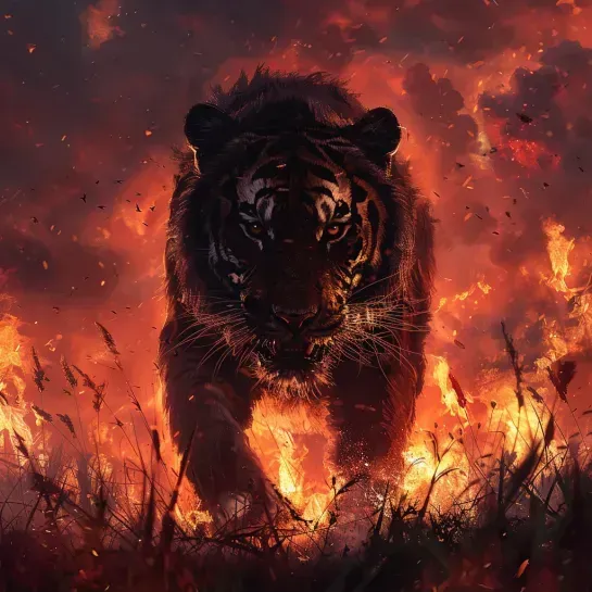 Epic Animal Battle Silhouettes