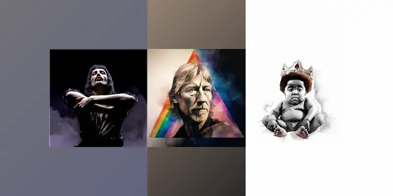 Iconic Music Album Covers In Watercolor generated by undefined