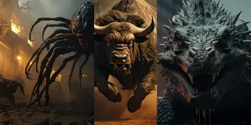 Cinematic Still Wild Animals Attacks generated by midjourney