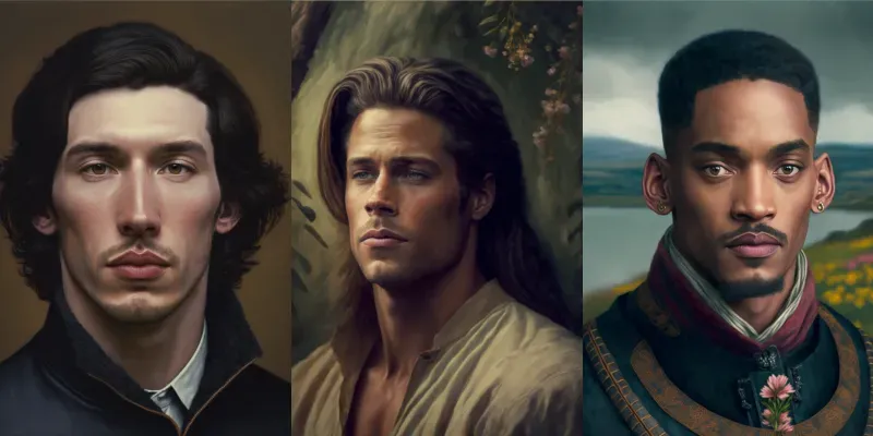 Victorian Era Painted Portraits Of Men generated by undefined