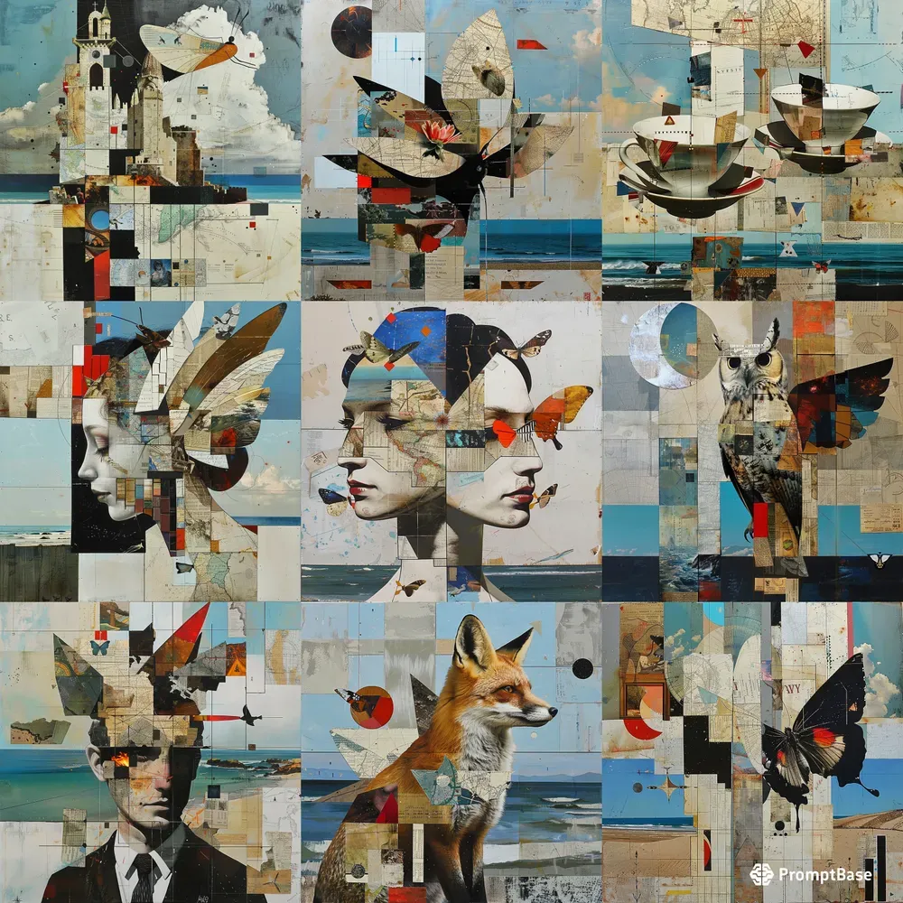 Vintage Dreams Map Collage Art