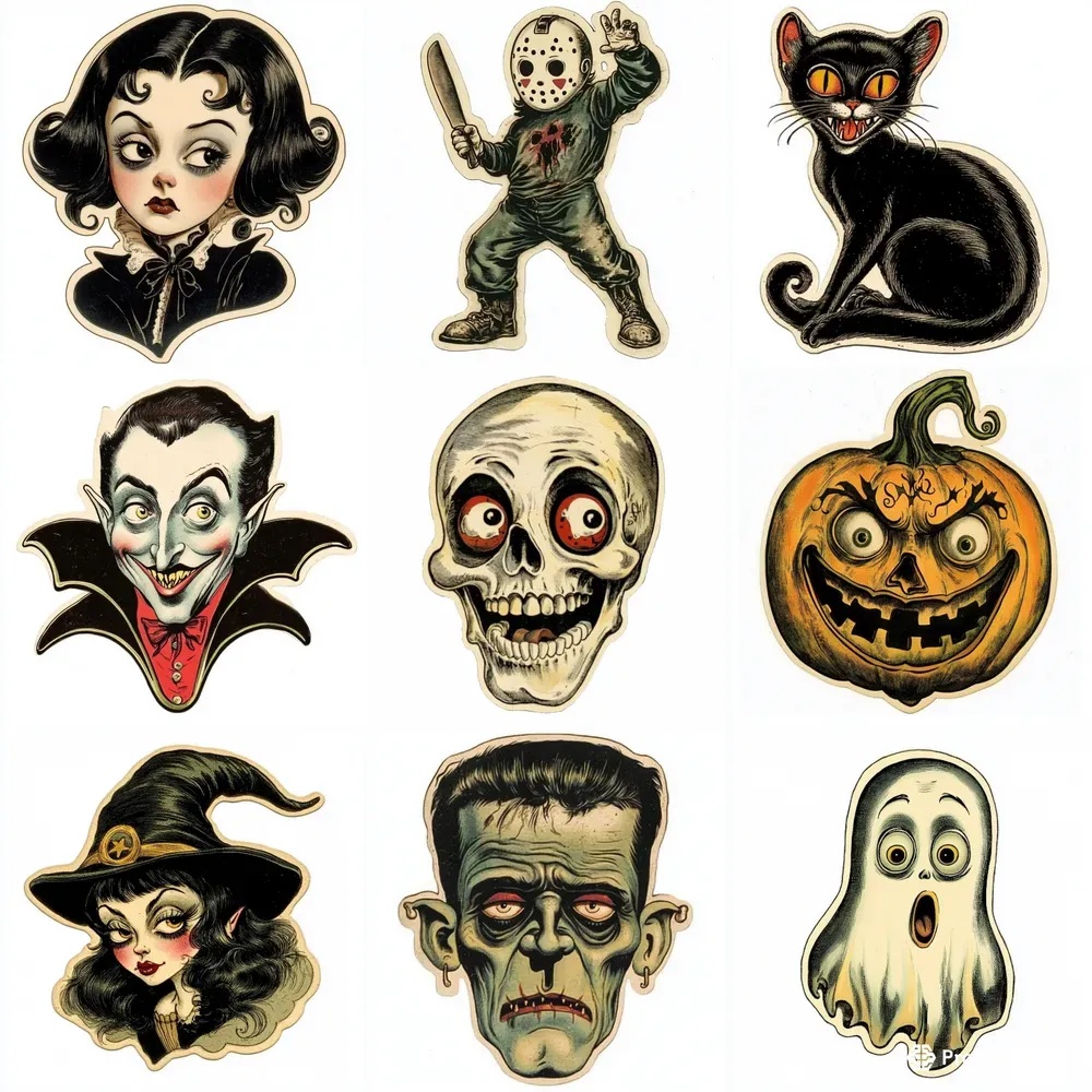 Halloween Retro Stickers