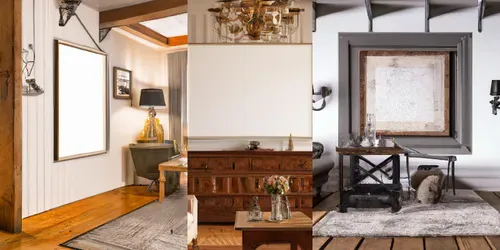 Country Style Rooms With Mockup Frames generated by dalle