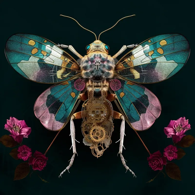 Digital Art Of Cute Metamorphosis Insects