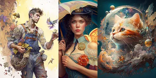 Painting Characters generated by midjourney