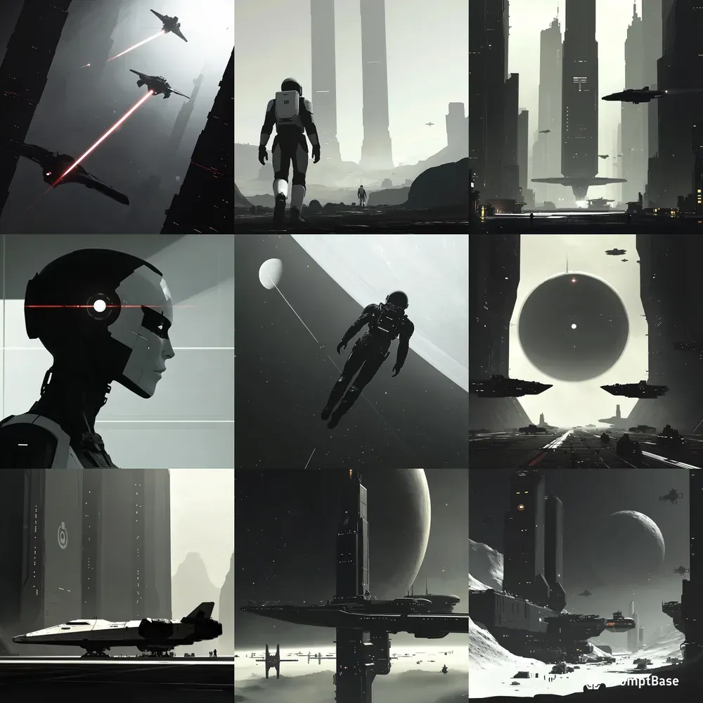 Interstellar Shadows Futuristic Scifis