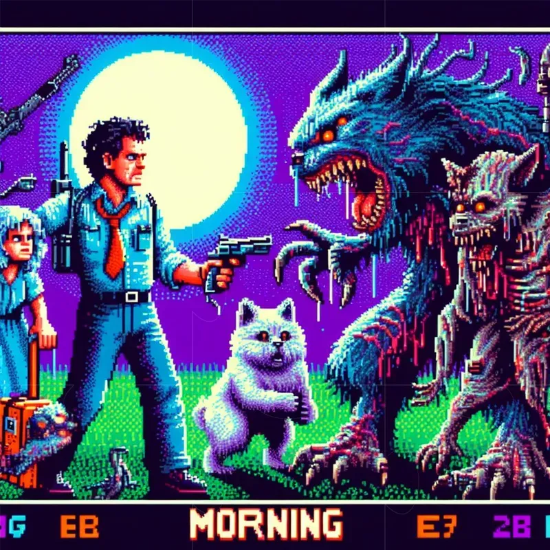 Retro Game Art With Foes