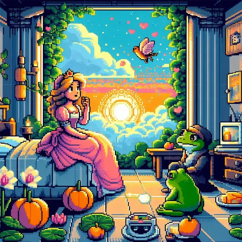 Retro Game Art With Foes