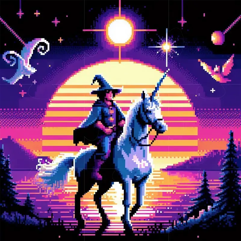Retro Game Art With Foes