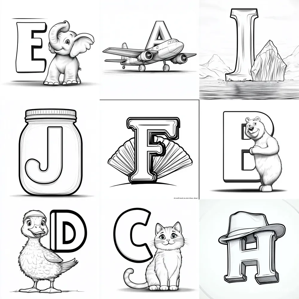 Learning The Alphabet Kids Coloring Page
