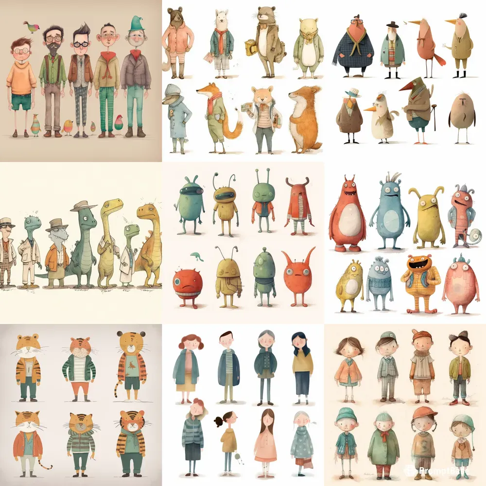 Whimsical Characters Sheets