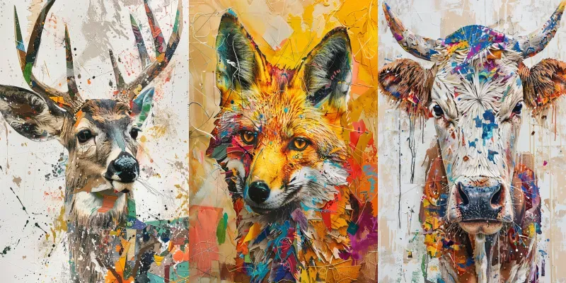 Modern Animal Collages generated by undefined