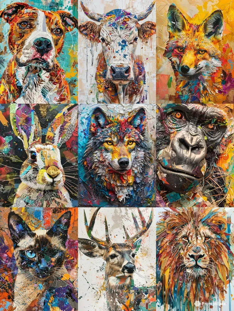 Modern Animal Collages