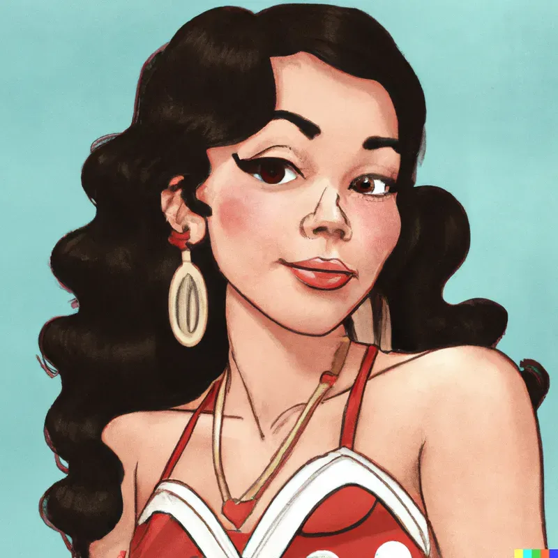 Cartoon Woman Pin-up Art