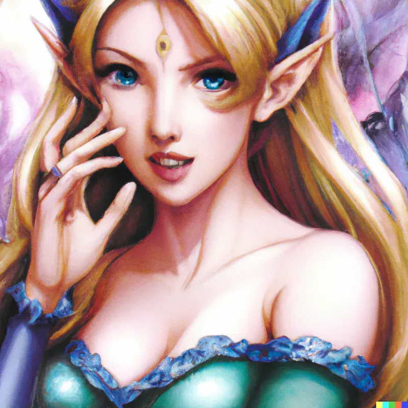 Elf Manga Woman Pin-up Art