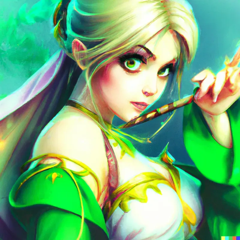 Elf Manga Woman Pin-up Art