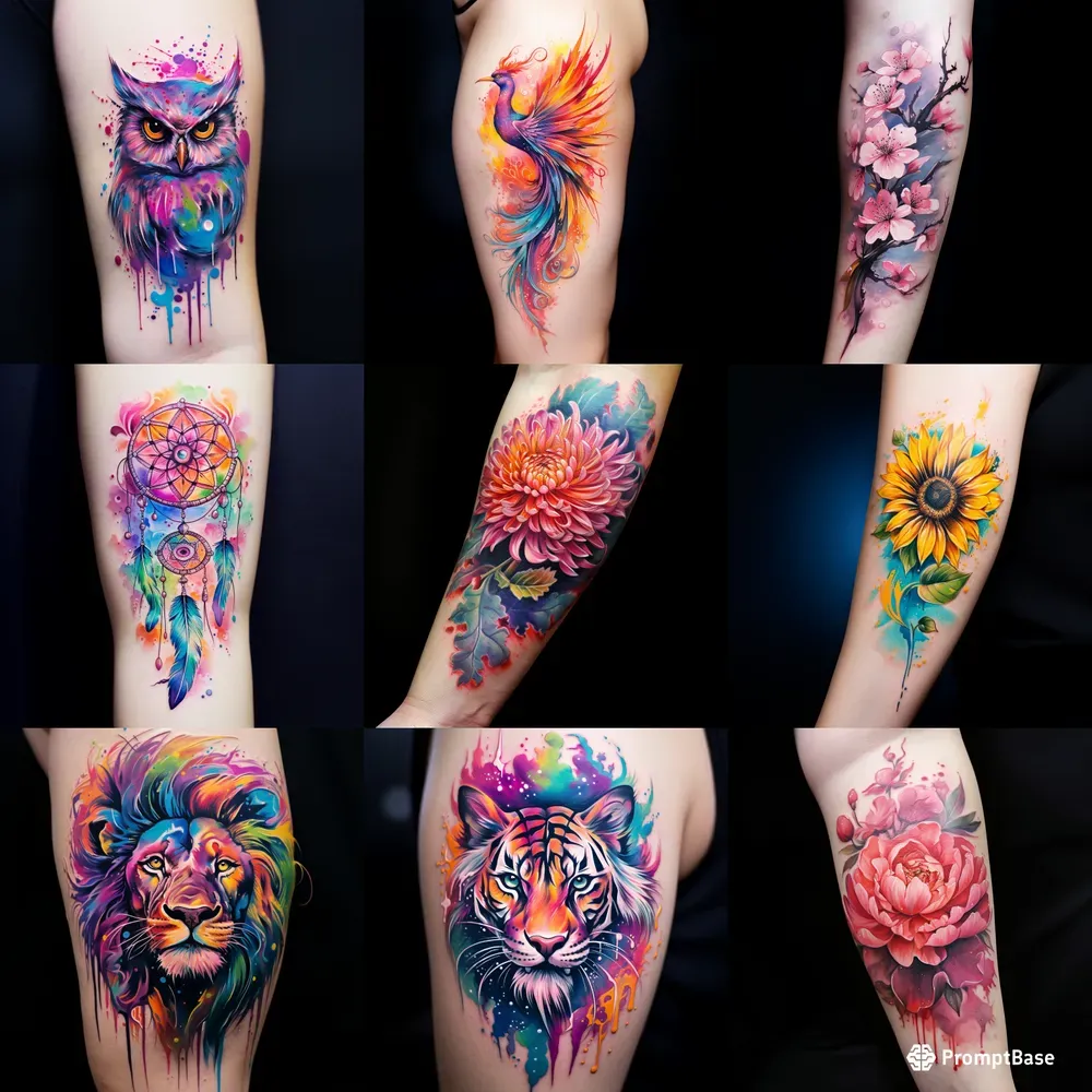 Vibrant Watercolor Tattoo Designs